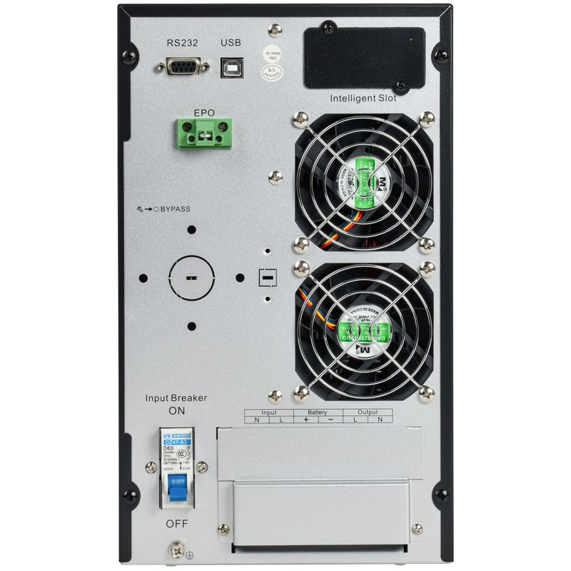 ITK ELECTRA OT ИБП однофазный онлайн 6кВА/6кВт LCD дисплей 192-240VDC клеммная колодка без АКБ с регулируемым зарядным устройством USB EPO RS232 SNMP слот Tower