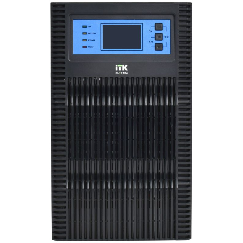 ITK ELECTRA OT ИБП однофазный онлайн 10кВА/10кВт LCD дисплей 192-240VDC клеммная колодка без АКБ с регулируемым зарядным устройством USB EPO RS232 SNMP слот Tower