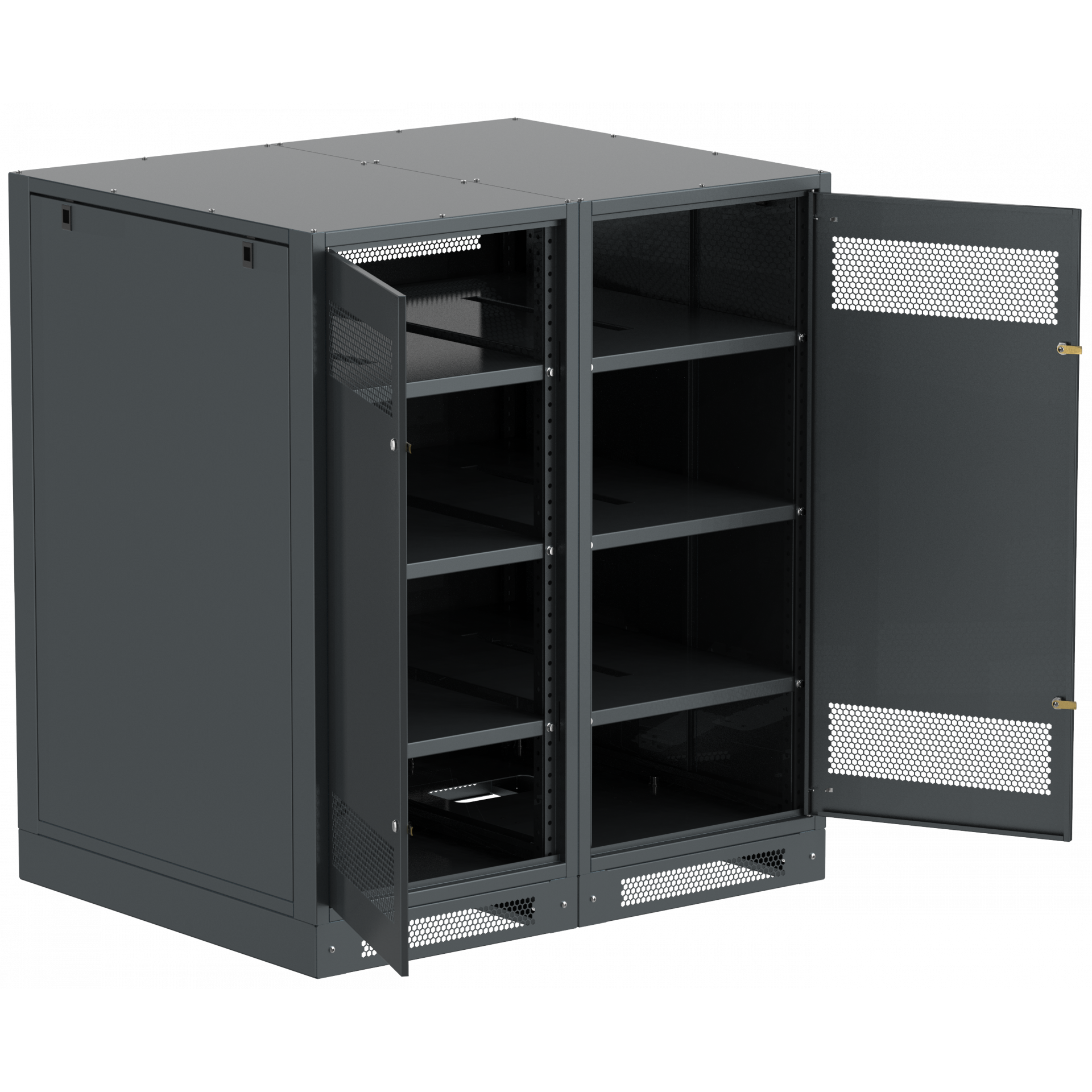 ITK LINEA B Шкаф (пустой) 1350х1200х950мм двустворчатая металлическая дверь черный ITK LINEA B Шкаф (пустой) 1350х1200х950мм двустворчатая металлическая дверь черный