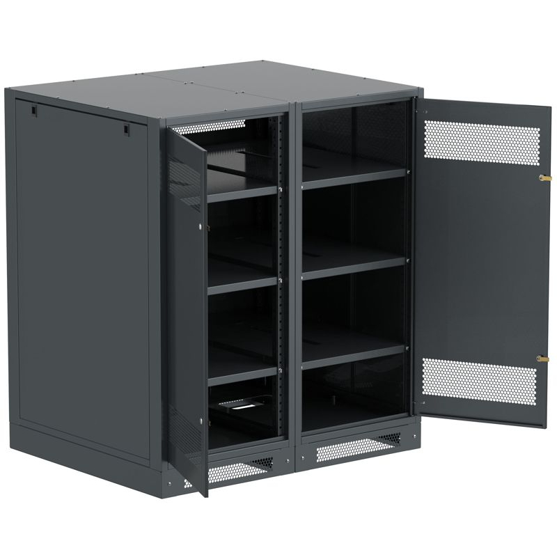 ITK LINEA B Шкаф (пустой) 1350х1200х950мм двустворчатая металлическая дверь черный