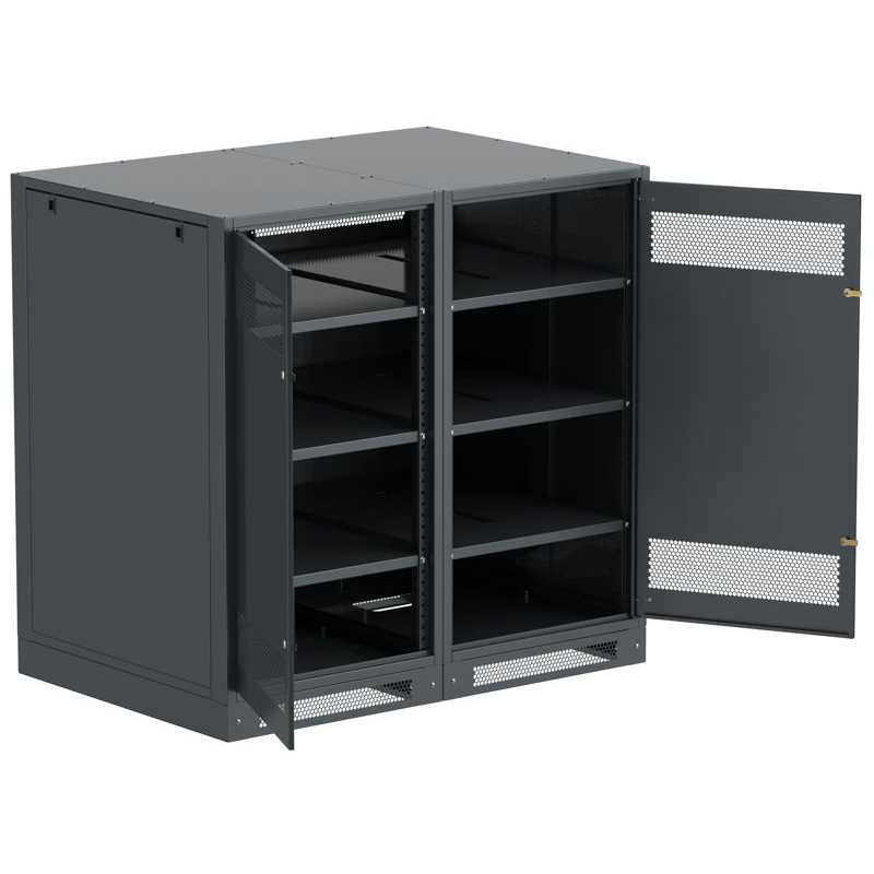 ITK LINEA B Шкаф (пустой) 1350х1400х950мм двустворчатая металлическая дверь черный