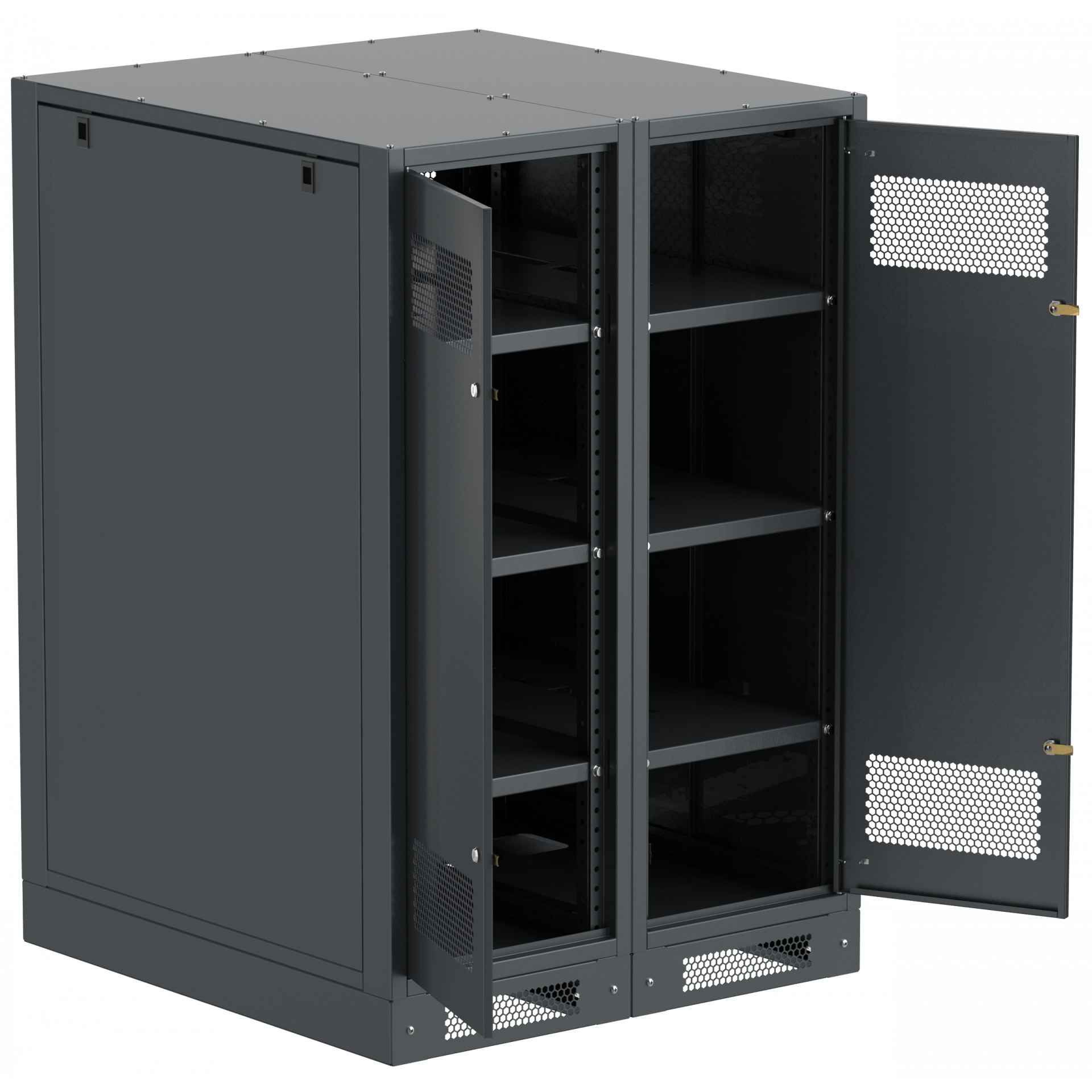 ITK LINEA B Шкаф (пустой) 1350х900х950мм двустворчатая металлическая дверь черный