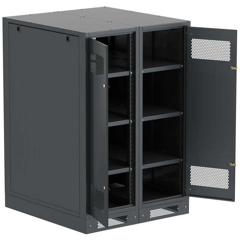 ITK LINEA B Шкаф (пустой) 1350х900х950мм двустворчатая металлическая дверь черный