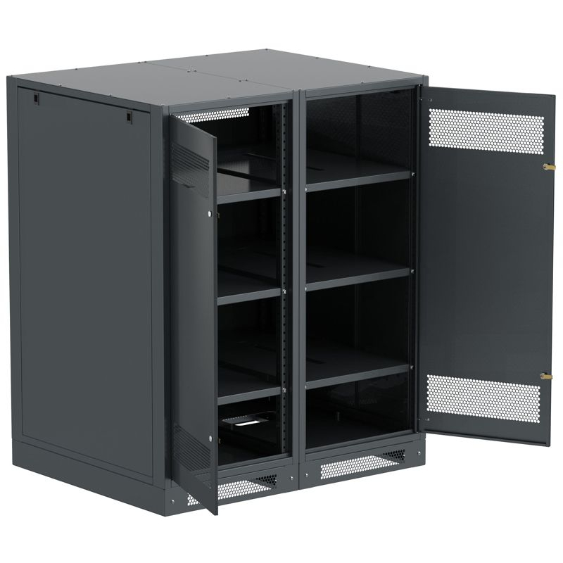 ITK LINEA B Шкаф (пустой) 1450х1200х950мм двустворчатая металлическая дверь черный