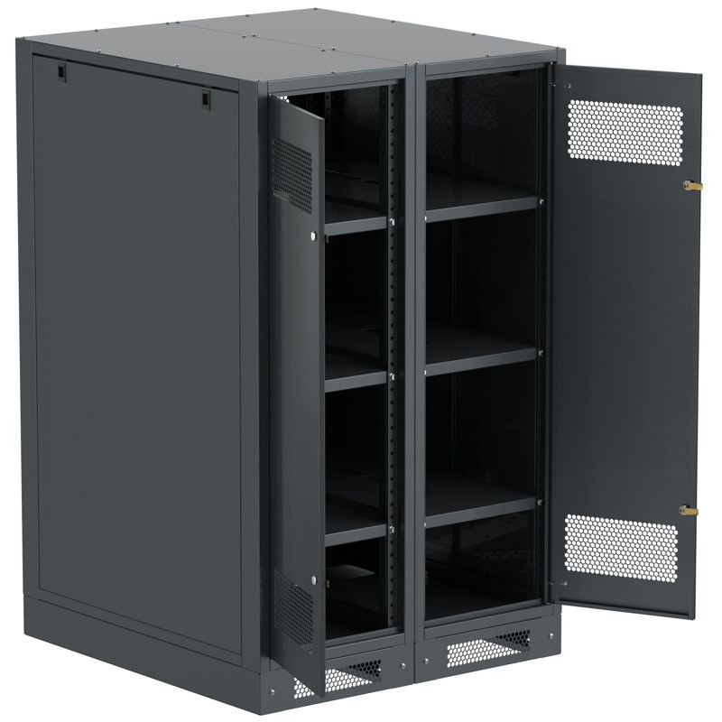 ITK LINEA B Шкаф (пустой) 1450х900х950мм двустворчатая металлическая дверь черный