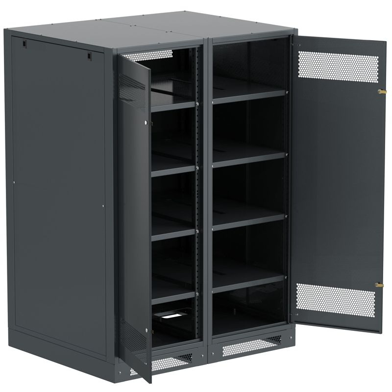 ITK LINEA B Шкаф (пустой) 1700х1200х950мм двустворчатая металлическая дверь черный