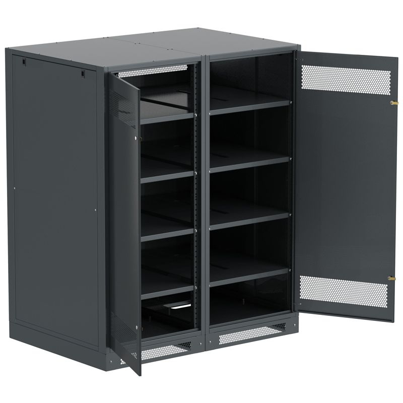 ITK LINEA B Шкаф (пустой) 1700х1400х950мм двустворчатая металлическая дверь черный