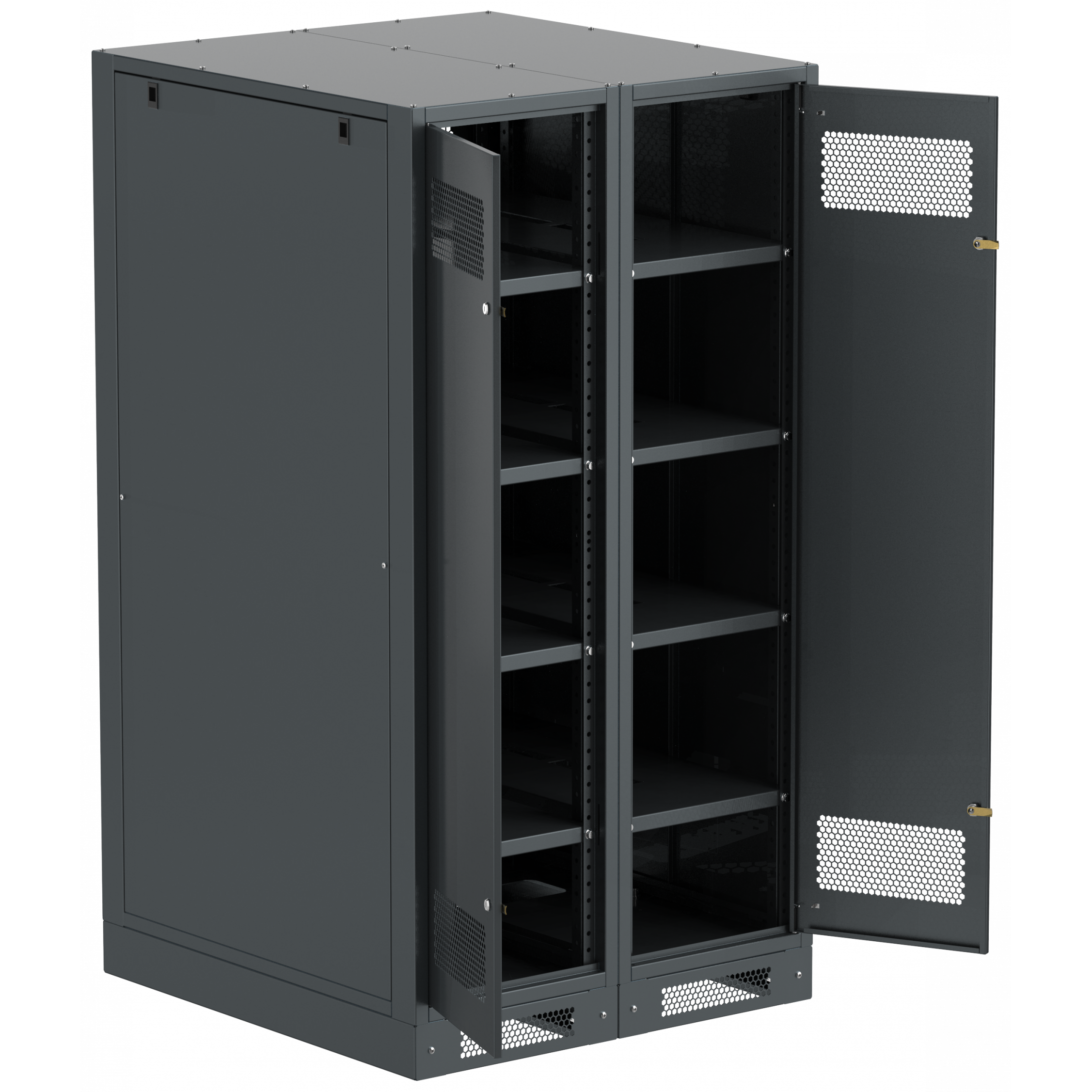 ITK LINEA B Шкаф (пустой) 1700х900х950мм двустворчатая металлическая дверь черный