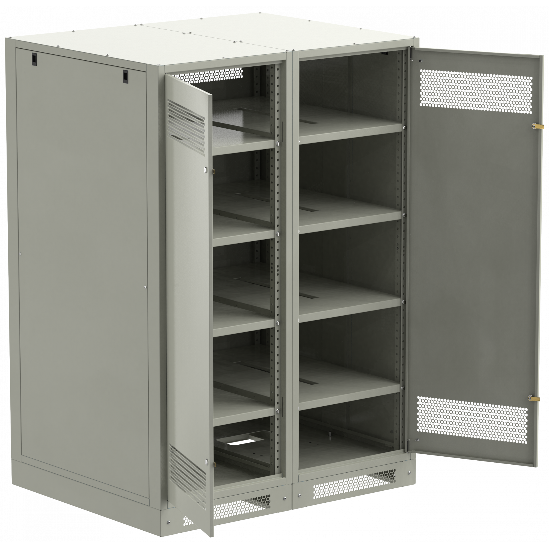 ITK LINEA B Шкаф (пустой) 1700х1200х950мм двустворчатая металлическая дверь серый