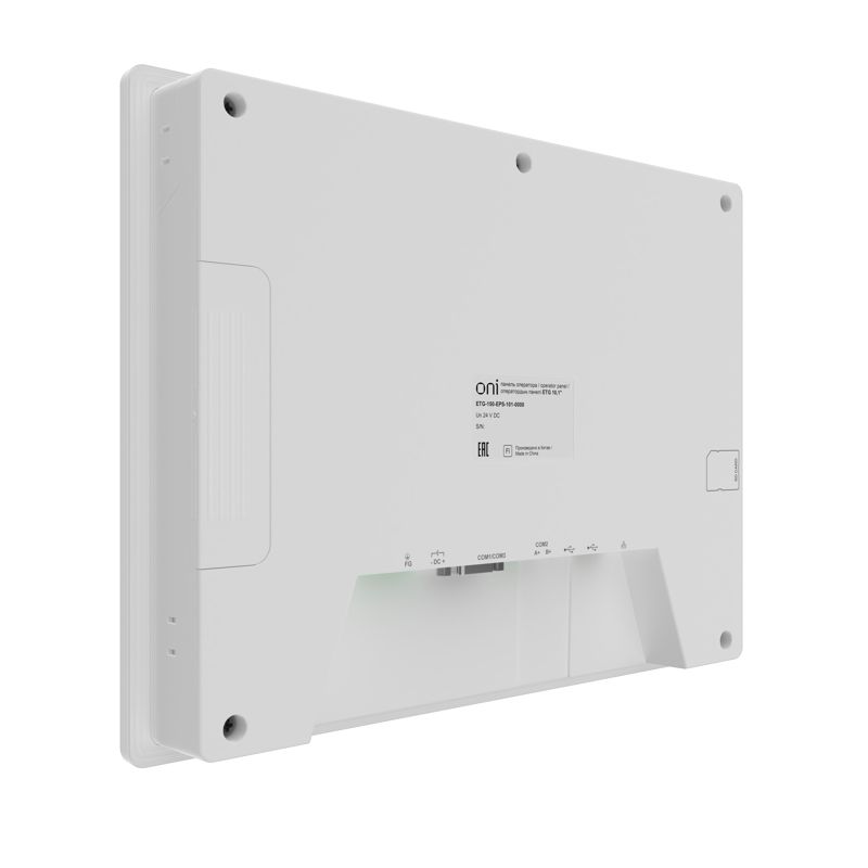 Панель оператора базовая 10,1 с сенсорно-резистивным диспл. и пласт. корпусом; ЦПУ Corteх A8 600МГц; экран 16:9 (1024×600); 24-бит; USB 1хHost 1хSlave; 1хRS485/232/422 1хRS485 1хRS232 1хEthernet; 24В DC start ONI