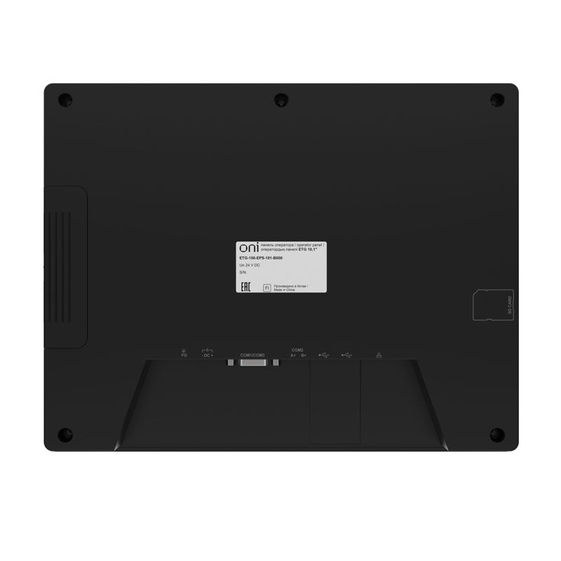 Панель оператора базовая 10,1 черная с сенсорно-резистивным диспл. и пласт. корпусом; ЦПУ Corteх A8 600МГц; экран 16:9 (1024×600); 24-бит; USB 1хHost 1хSlave; 1хRS485/232/422 1хRS232; 1хEthernet; 24В DC start ONI