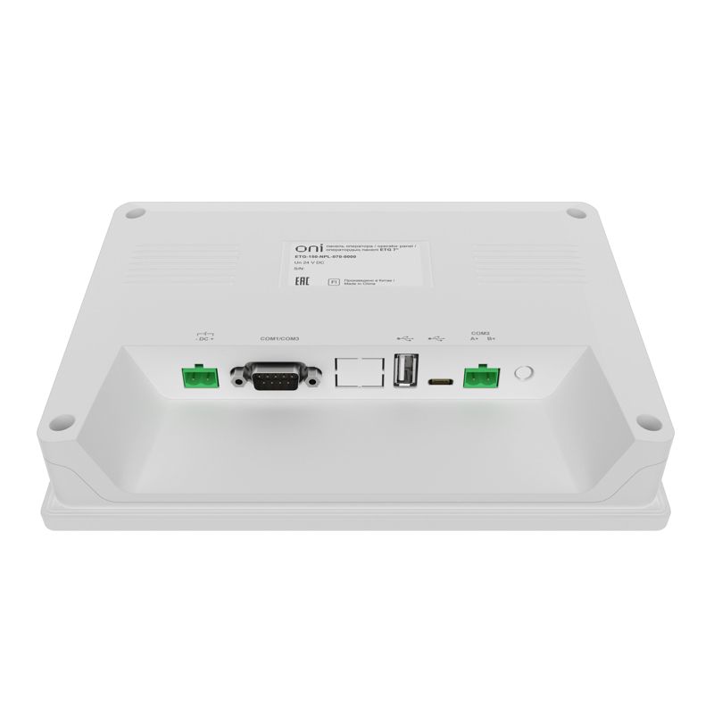 Панель оператора базовая 7 эконом с сенсорно-резистивным диспл. и пласт. корпусом; ЦПУ ALLWIN F1C200S; экран 16:9 (800х480); 16-бит; USB 1хHost 1хSlave; RS485/232/422; 24В DC lite ONI