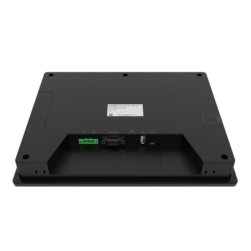 Панель оператора базовая 10,1 черная с сенсорно-резистивным диспл. и пласт. корпусом; ЦПУ Corteх A8 600МГц; экран 16:9 (1024×600); 24-бит; USB 1хHost 1хSlave; 1хRS485/232/422 1хRS232; 24В DC start ONI