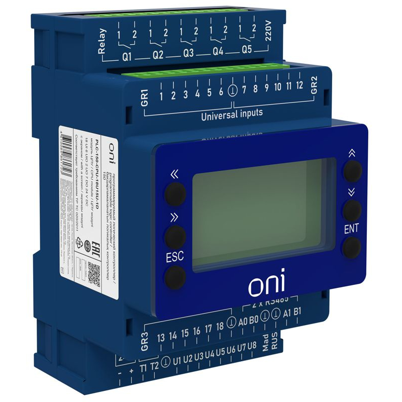 ПЛК 150 Модуль ЦПУ 18 UI 6 UIO 2 UO 7 DO 24В DC с экраном ONI