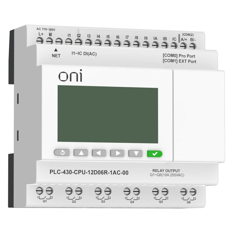 ПЛК 430 Модуль ЦПУ 12 DI 6 RO 220В AC с Ethernet портом с экраном ONI