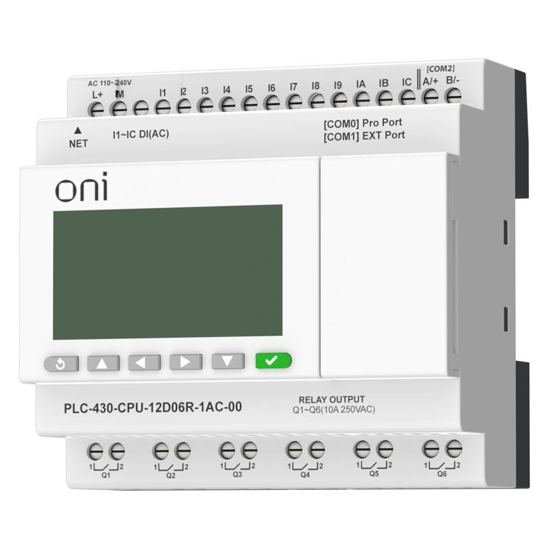 ПЛК 430 Модуль ЦПУ 12 DI 6 RO 220В AC с Ethernet портом с экраном ONI