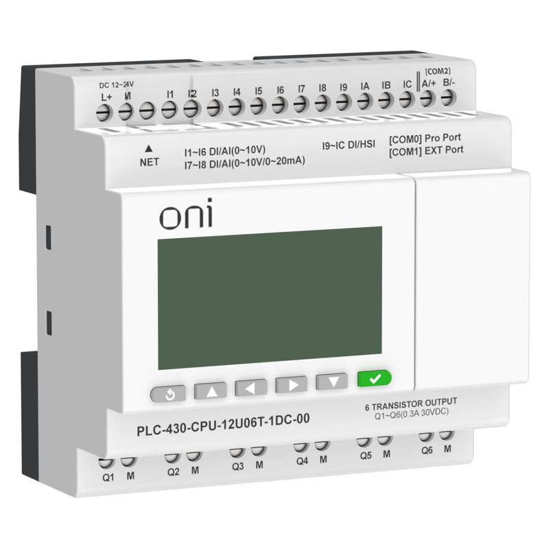 ПЛК 430 Модуль ЦПУ 4 DI 6 UI (0-10 В/DI) 2 UI (0-10 В/0-20 мА/DI) 6 TO 24В DC с Ethernet портом с экраном ONI