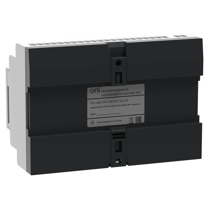ПЛК 430 Модуль ЦПУ 4 DI 12 UI (0-10 В/DI) 8 RO 2 AO (1 шт 0-10 В и 1 шт 0-20 мА) 24В DC с Ethernet портом с экраном ONI