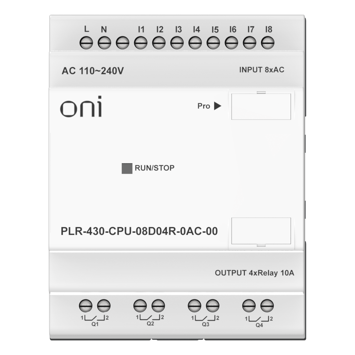 ПЛК 430 Модуль ЦПУ 8 DI 4 RO 220В AC без экрана ONI