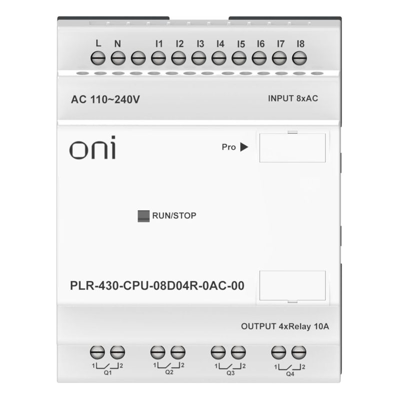 ПЛК 430 Модуль ЦПУ 8 DI 4 RO 220В AC без экрана ONI