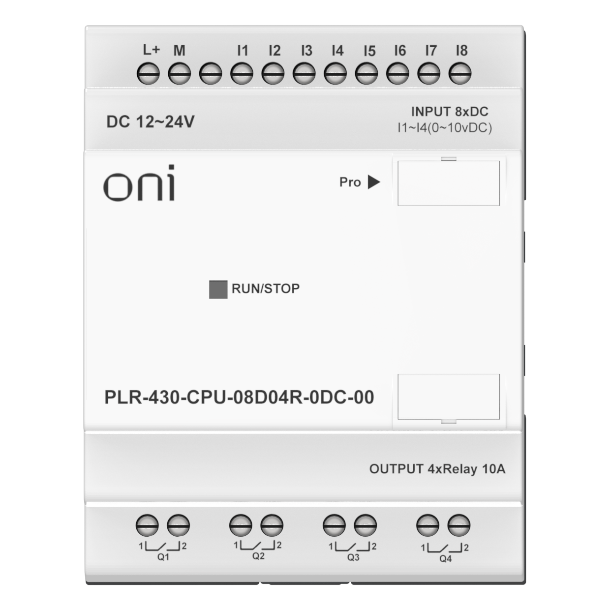 ПЛК 430 Модуль ЦПУ 8 DI 4 RO 24В DC без экрана ONI