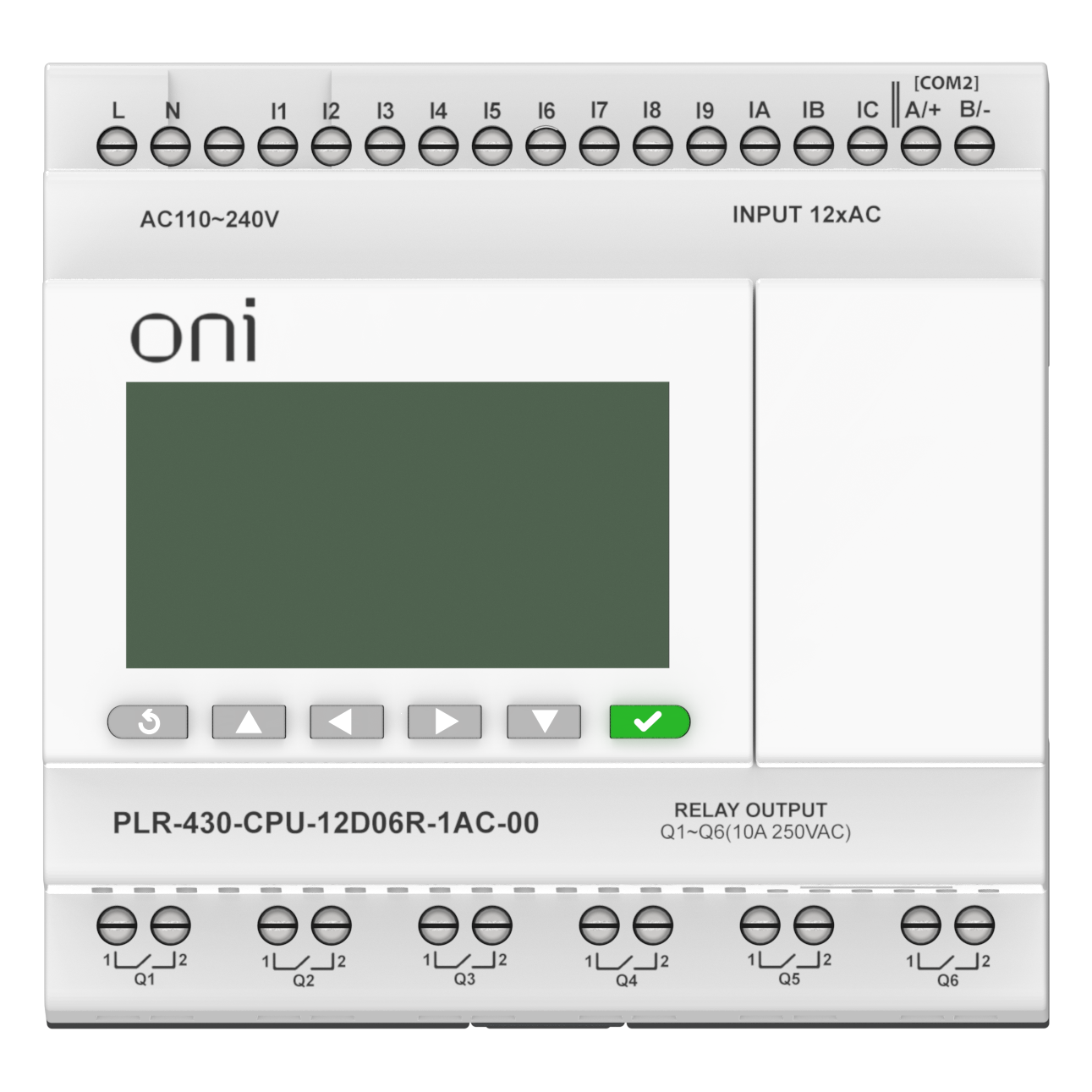 ПЛК 430 Модуль ЦПУ 12 DI 6 RO 220В AC с экраном ONI