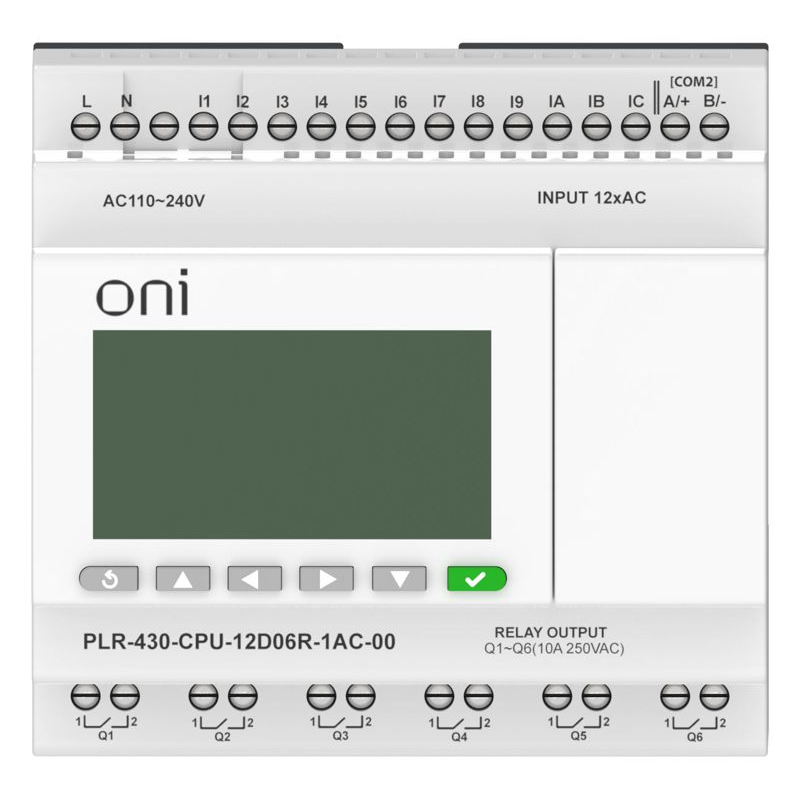 ПЛК 430 Модуль ЦПУ 12 DI 6 RO 220В AC с экраном ONI