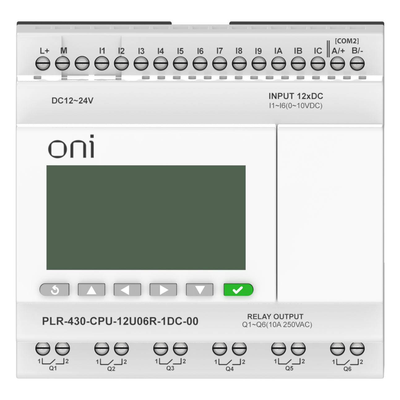 ПЛК 430 Модуль ЦПУ 6 DI 6 UI (0-10 В/DI) 6 RO 24В DC с экраном ONI