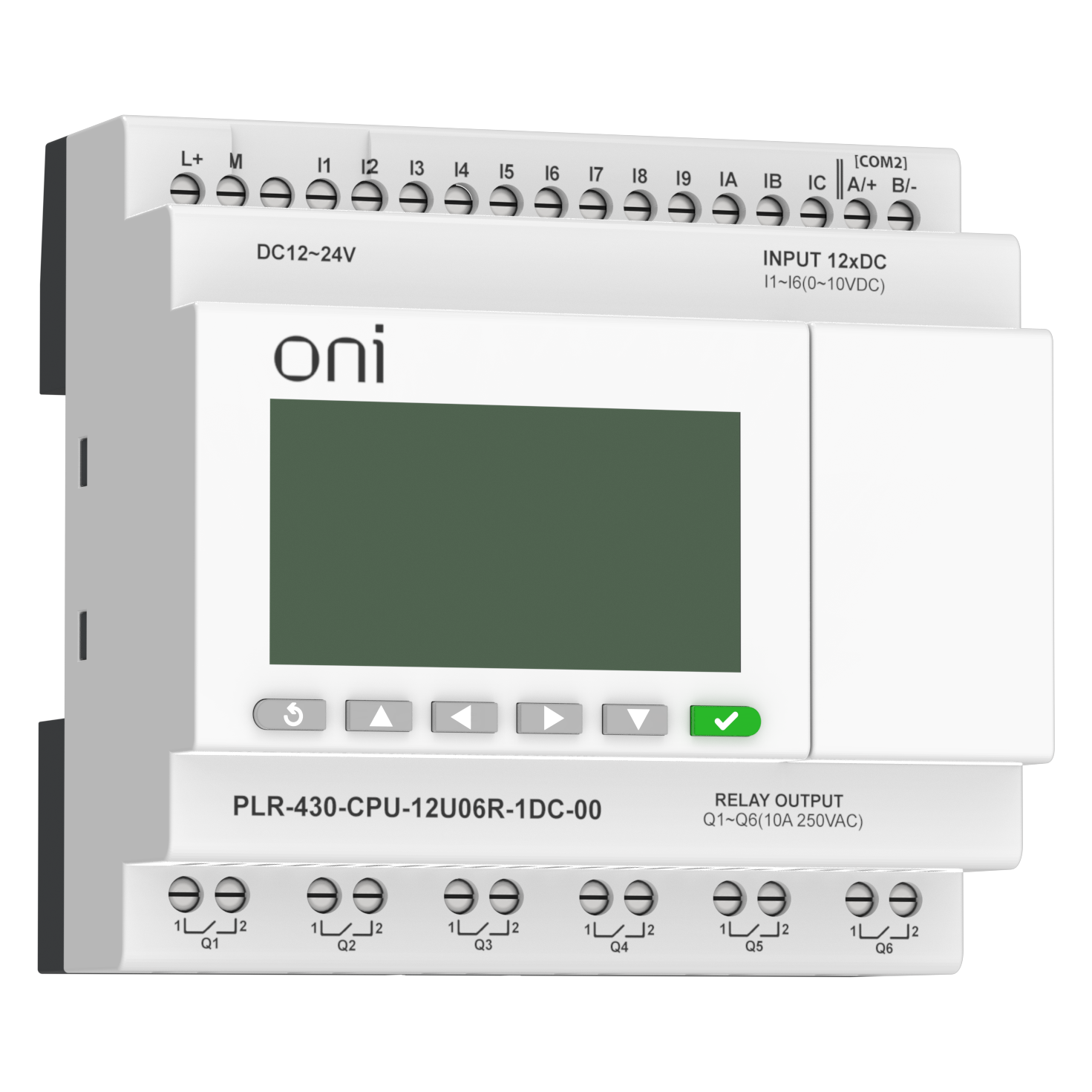 ПЛК 430 Модуль ЦПУ 6 DI 6 UI (0-10 В/DI) 6 RO 24В DC с экраном ONI