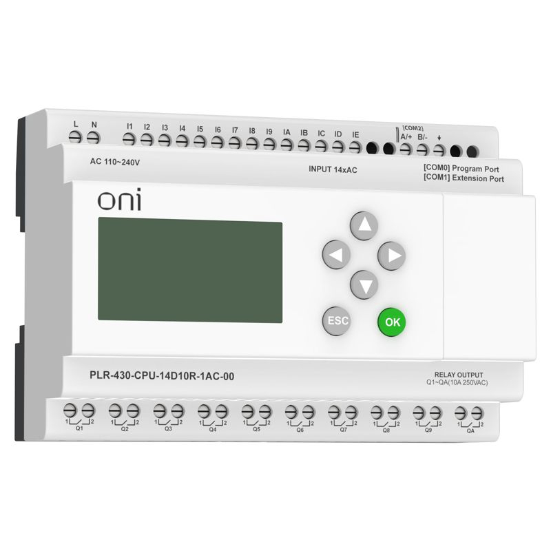 ПЛК 430 Модуль ЦПУ 14 DI 10 RO 220В AC с экраном ONI