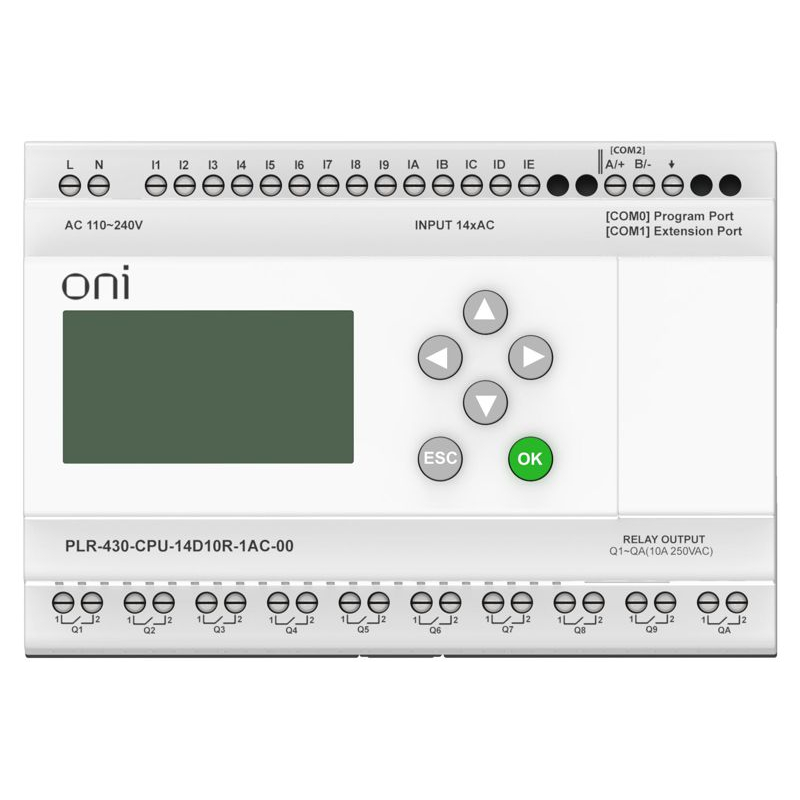 ПЛК 430 Модуль ЦПУ 14 DI 10 RO 220В AC с экраном ONI
