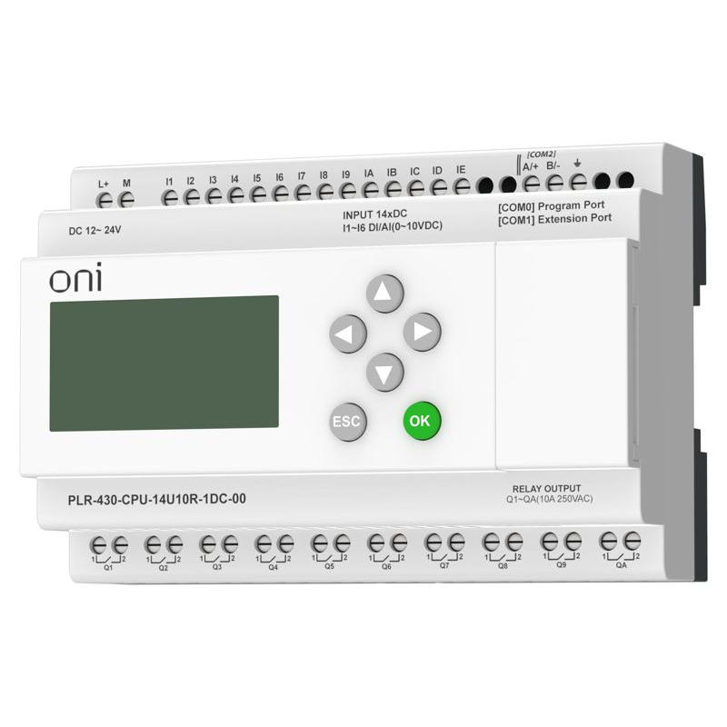 ПЛК 430 Модуль ЦПУ 8 DI 6 UI (0-10 В/DI) 10 RO 24В DC с экраном ONI