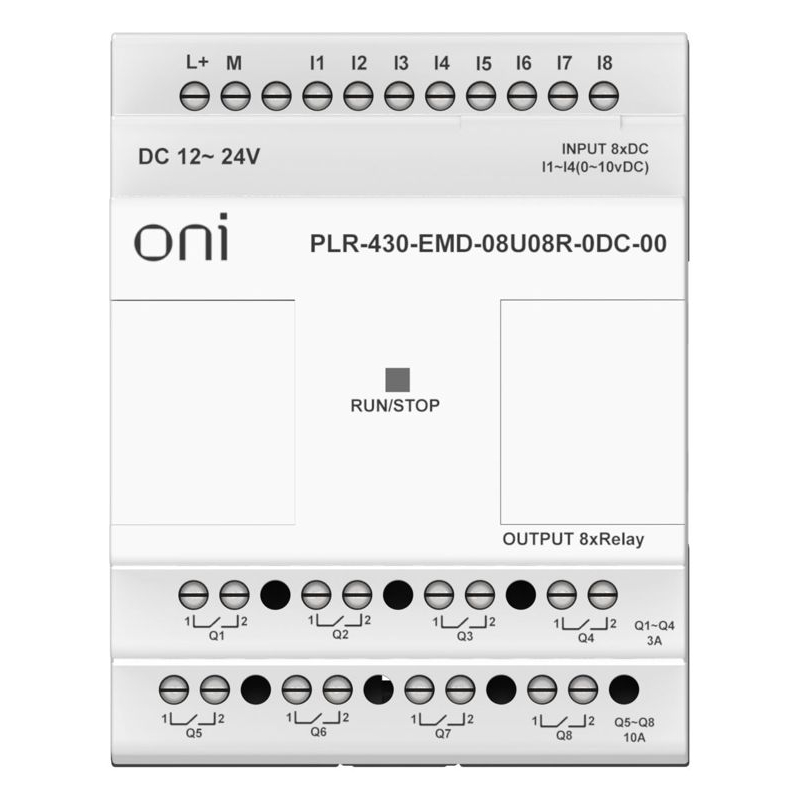 ПЛК 430 Модуль расширения входов выходов 4 DI 4 UI (0-10 В/DI) 8 RO 24В DC ONI