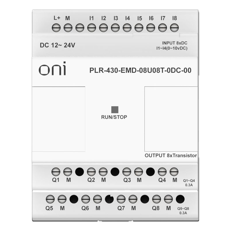 ПЛК 430 Модуль расширения входов выходов 4 DI 4 UI (0-10 В/DI) 8 TO 24В DC ONI