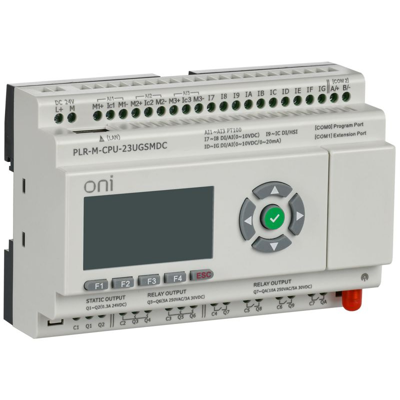 Микро ПЛК PLR-M. CPU с GSM DI10/PT3/DO08(R)/02(T) 24В DC ONI