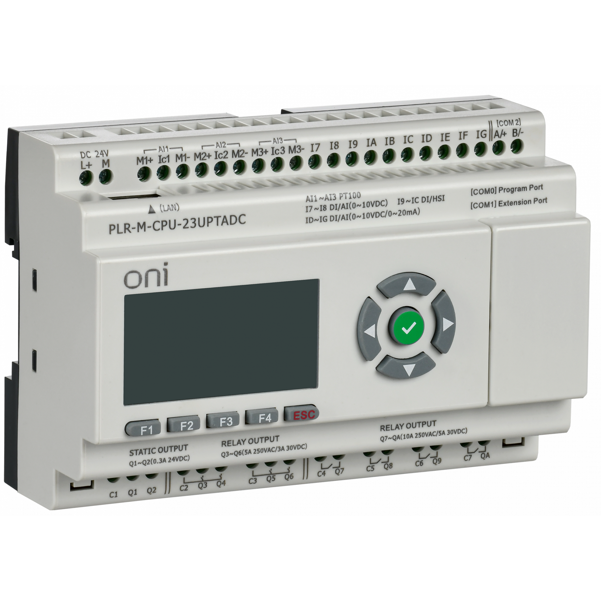 Микро ПЛК PLR-M. CPU DI10/PT3/DO08(R)/02(T) 24В DC ONI