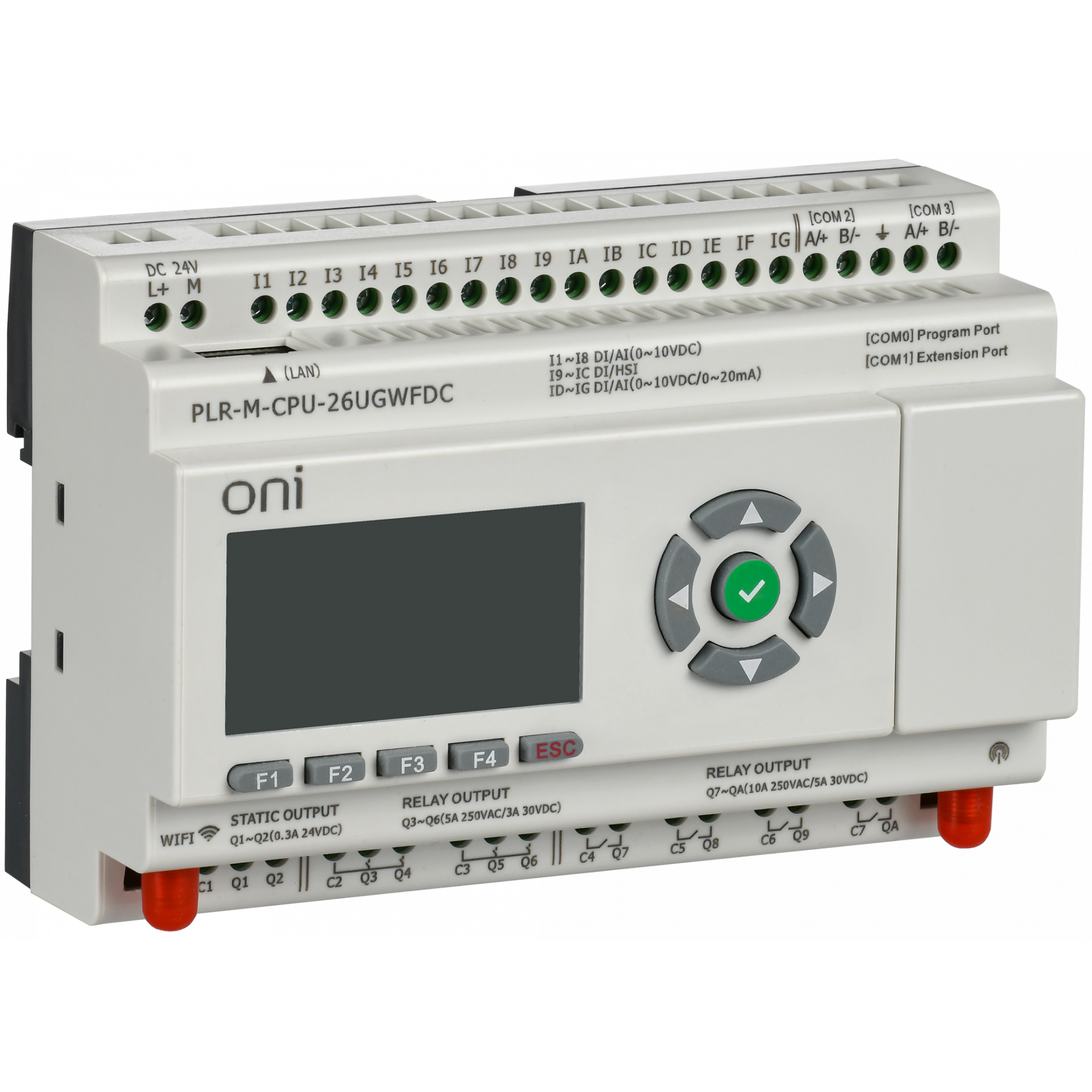 Микро ПЛК PLR-M. CPU WiFi GSM DI16/DO08(R)/02(T) 24В DC ONI