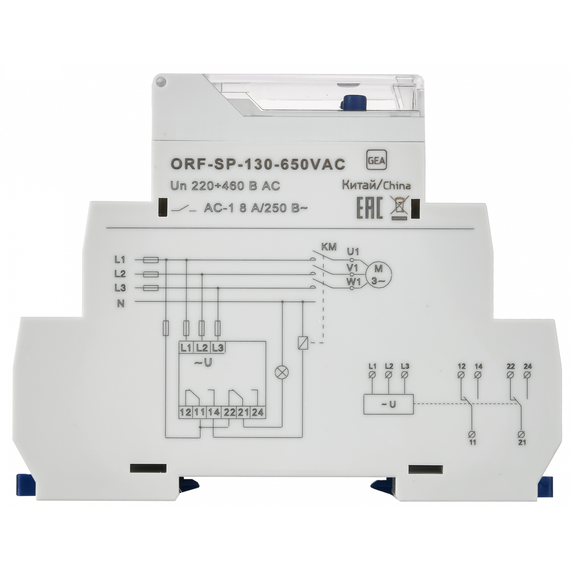 Реле контроля фаз ORF-SP 3 фазы 2 контакта 130-650В AC ONI