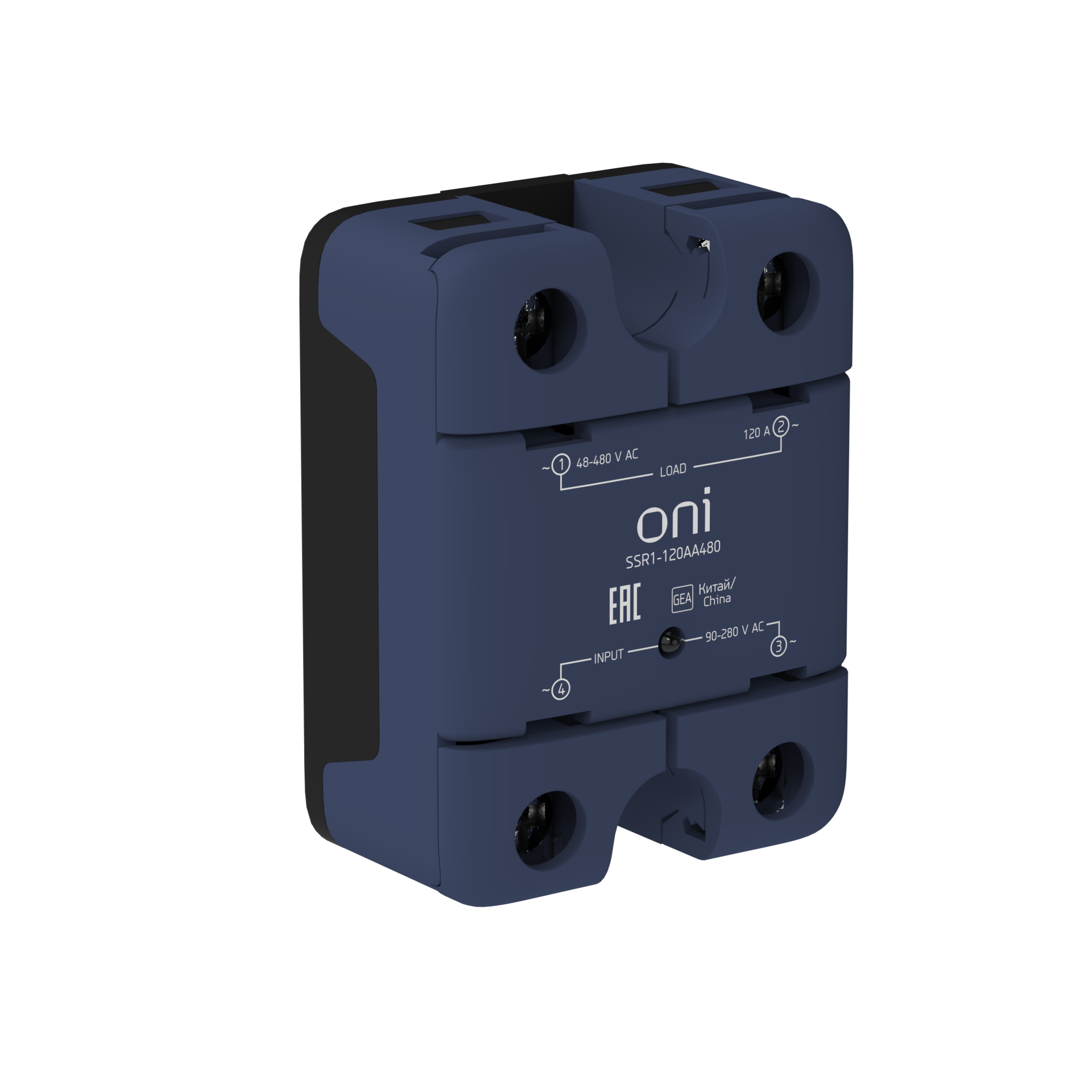 Реле твердотельное SSR1 120А 90-280В AC 48-480В AC ONI