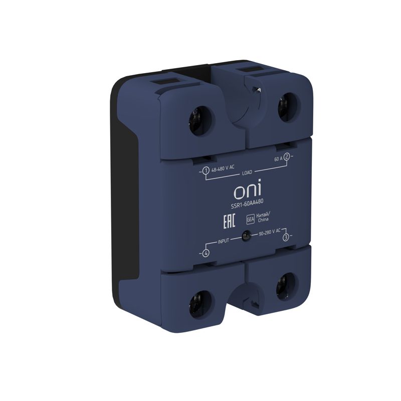 Реле твердотельное SSR1 60А 90-280В AC 48-480В AC ONI