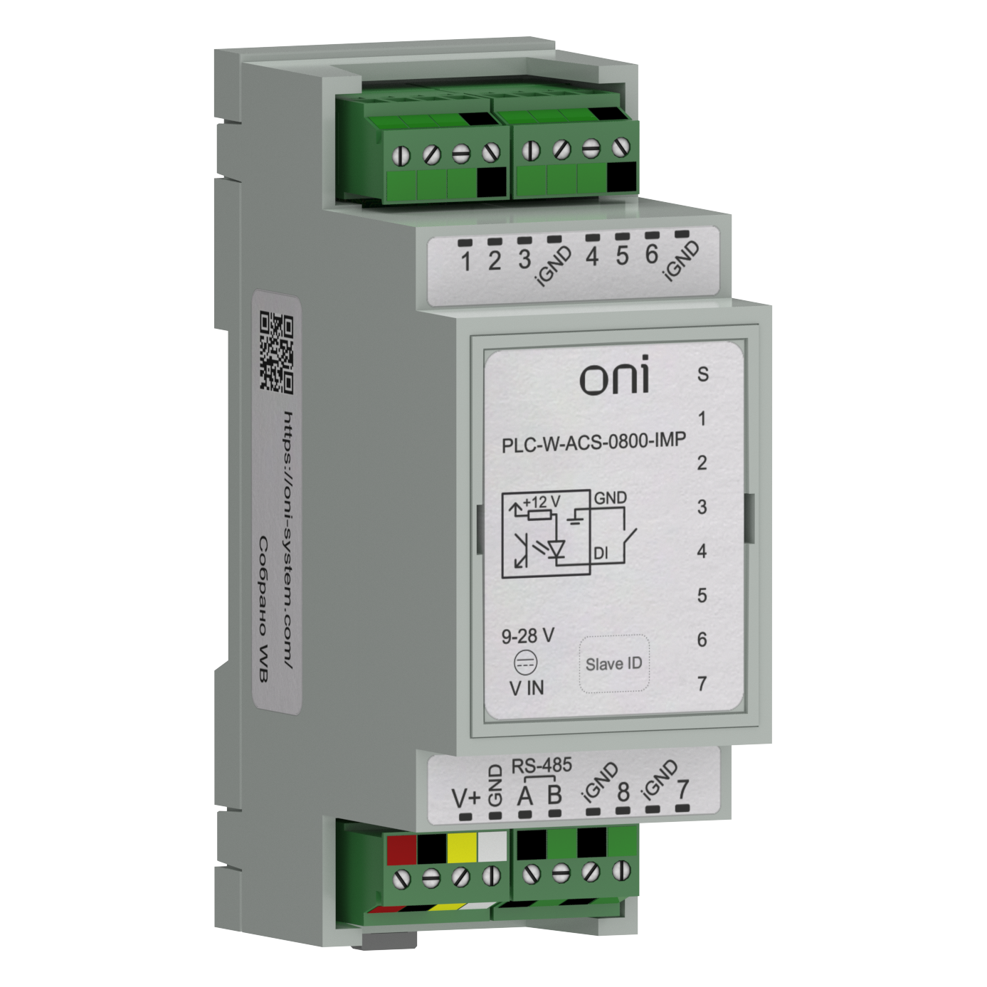 ПЛК W. Расширение входов/выходов по Modbus RTU 8 DI ONI