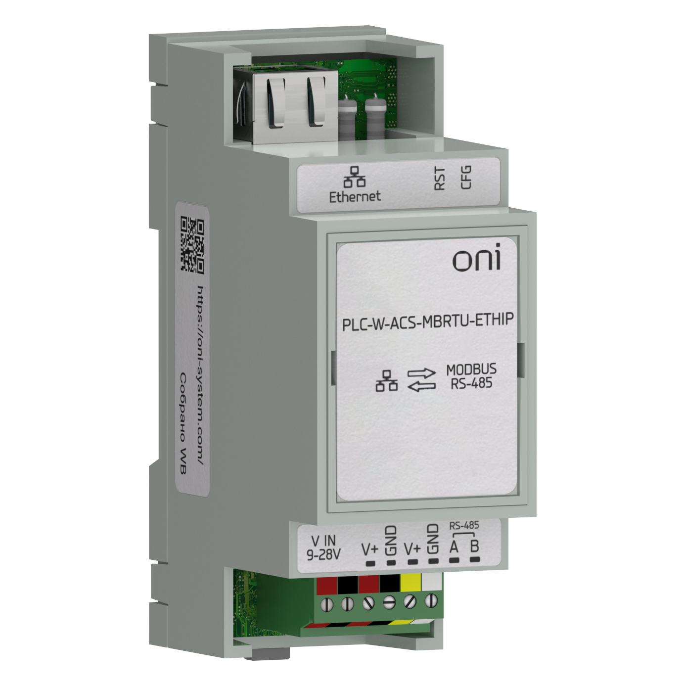 ПЛК W. Преобразователь интерфейсов Modbus RTU в Ethernet ONI