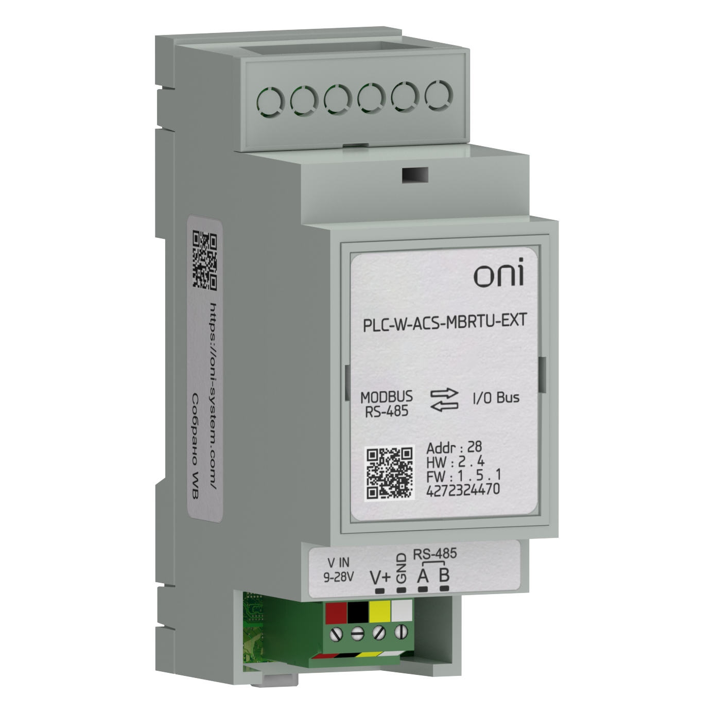 ПЛК W. Преобразователь интерфейсов Modbus RTU для удаленного подключения ONI
