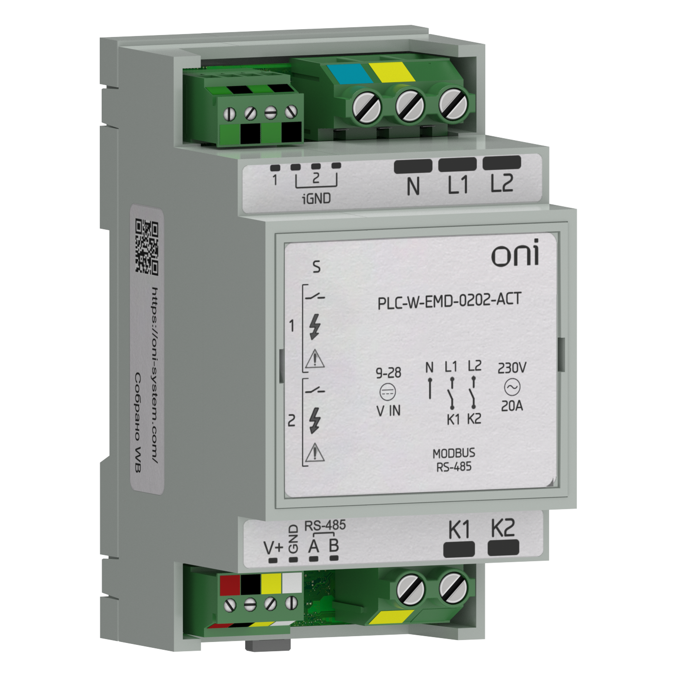 ПЛК W. Расширение коммутирующее 2 DI 2 DO с измерением мощности ONI