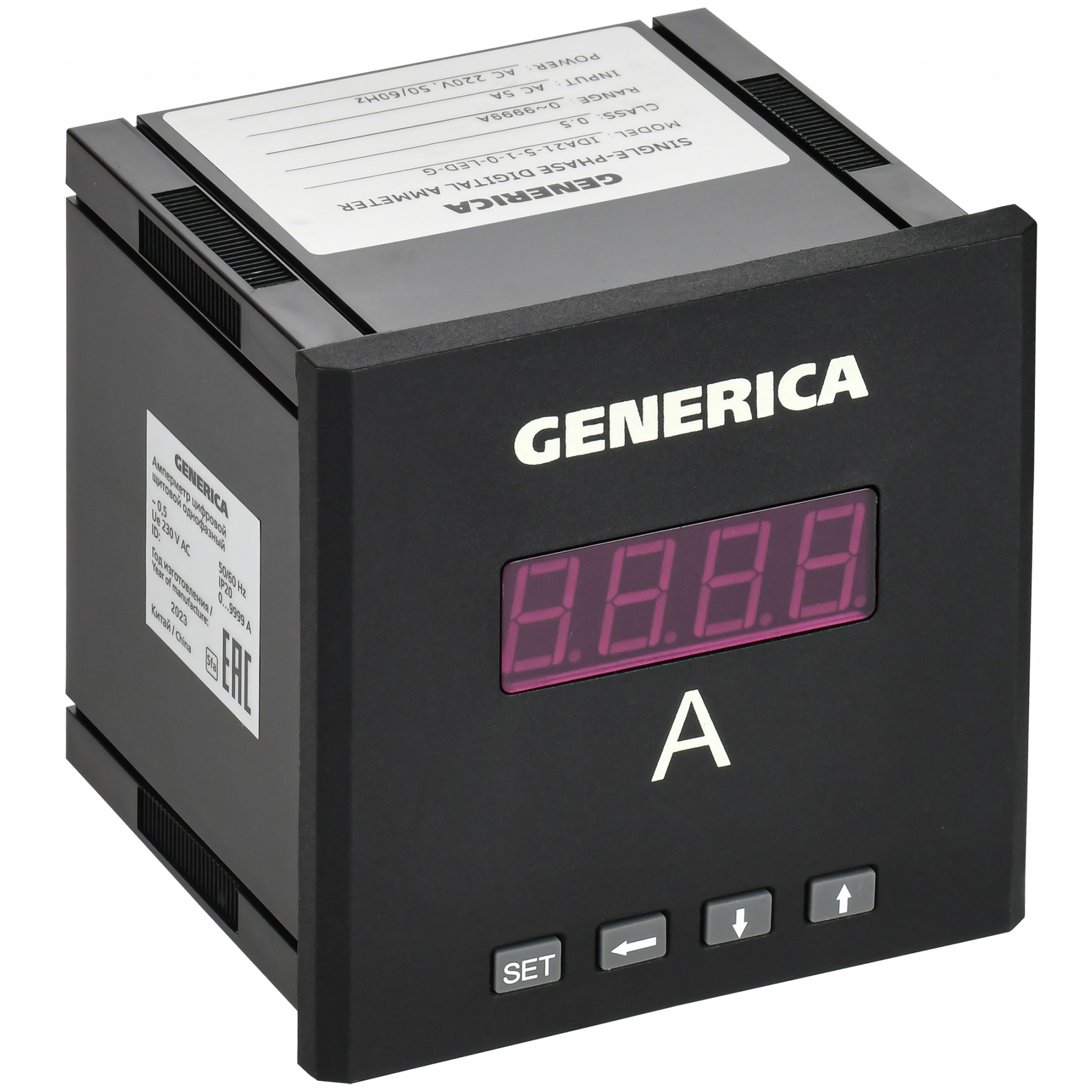 Амперметр цифровой щитовой однофазный 96х96мм LED GENERICA