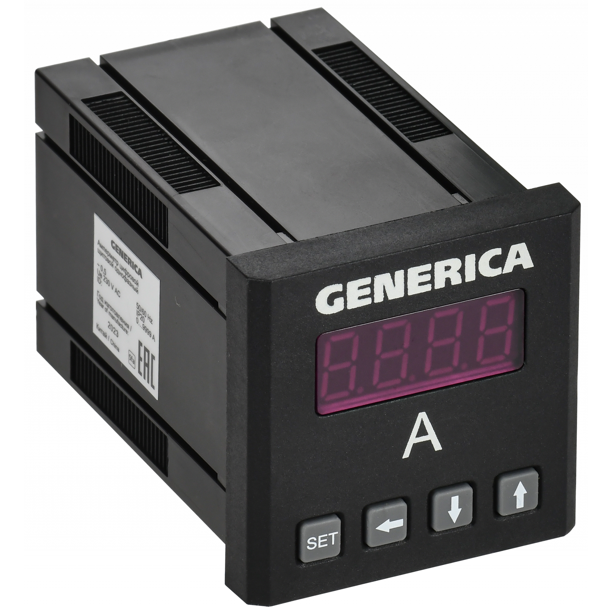 Амперметр цифровой щитовой однофазный 48х48мм LED GENERICA