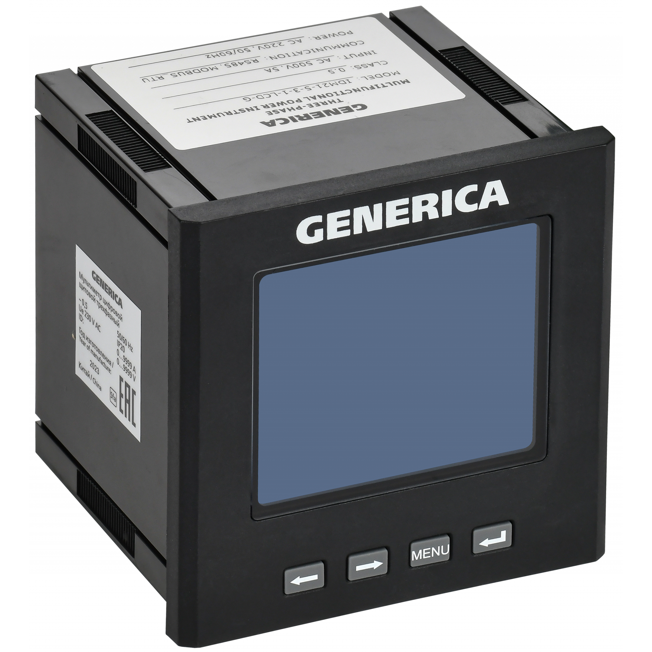 Мультиметр цифровой щитовой трехфазный RS-485 96х96мм LCD GENERICA
