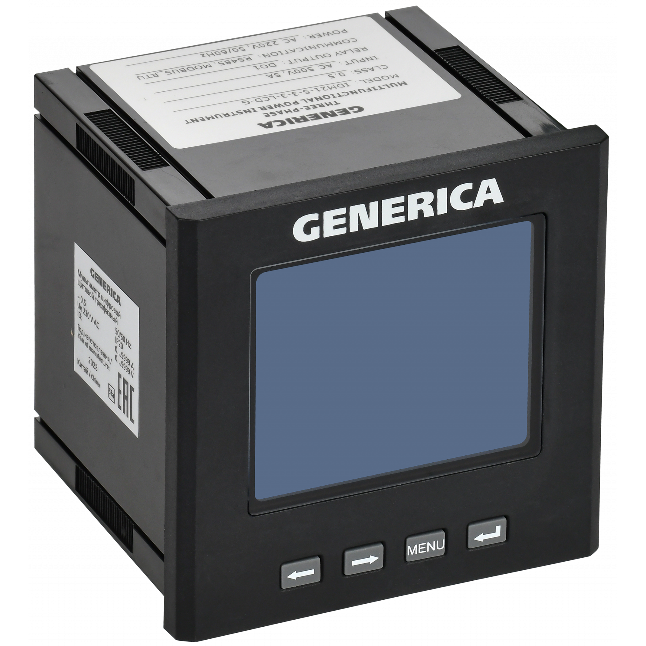 Мультиметр цифровой щитовой трехфазный DO RS-485 96х96мм LCD GENERICA