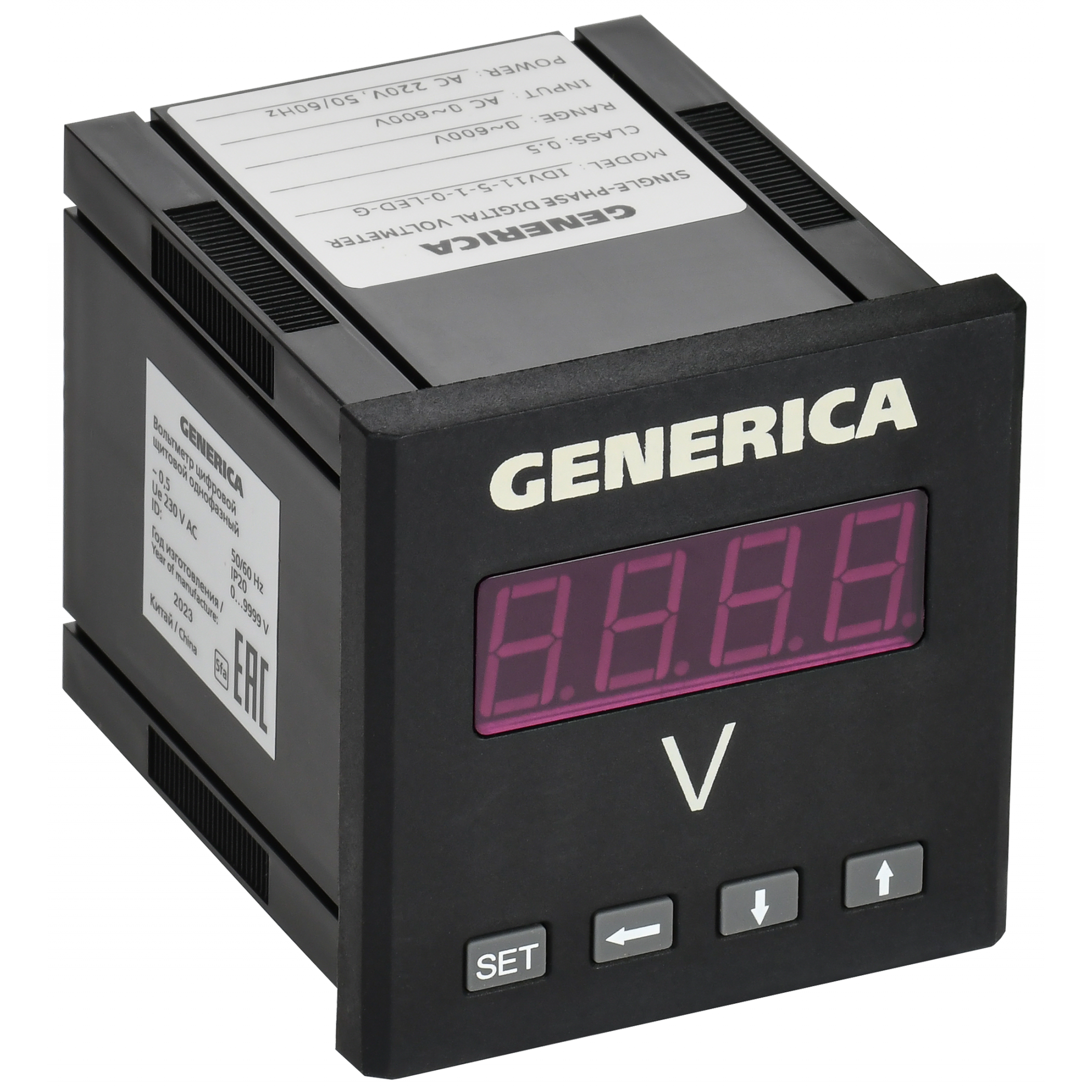 Вольтметр цифровой щитовой однофазный 72х72мм LED GENERICA