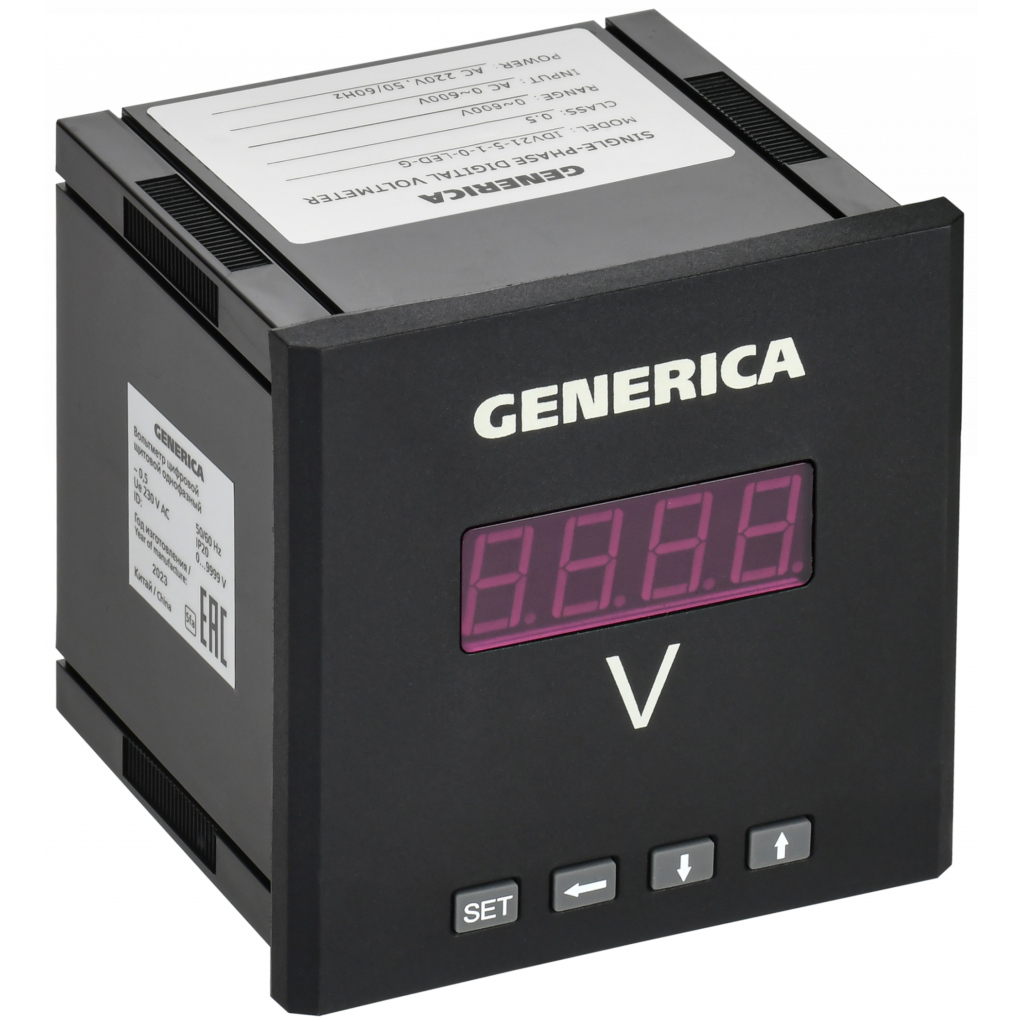 Вольтметр цифровой щитовой однофазный 96х96мм LED GENERICA